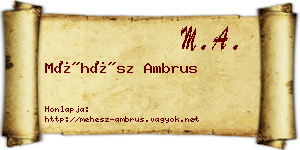 Méhész Ambrus névjegykártya